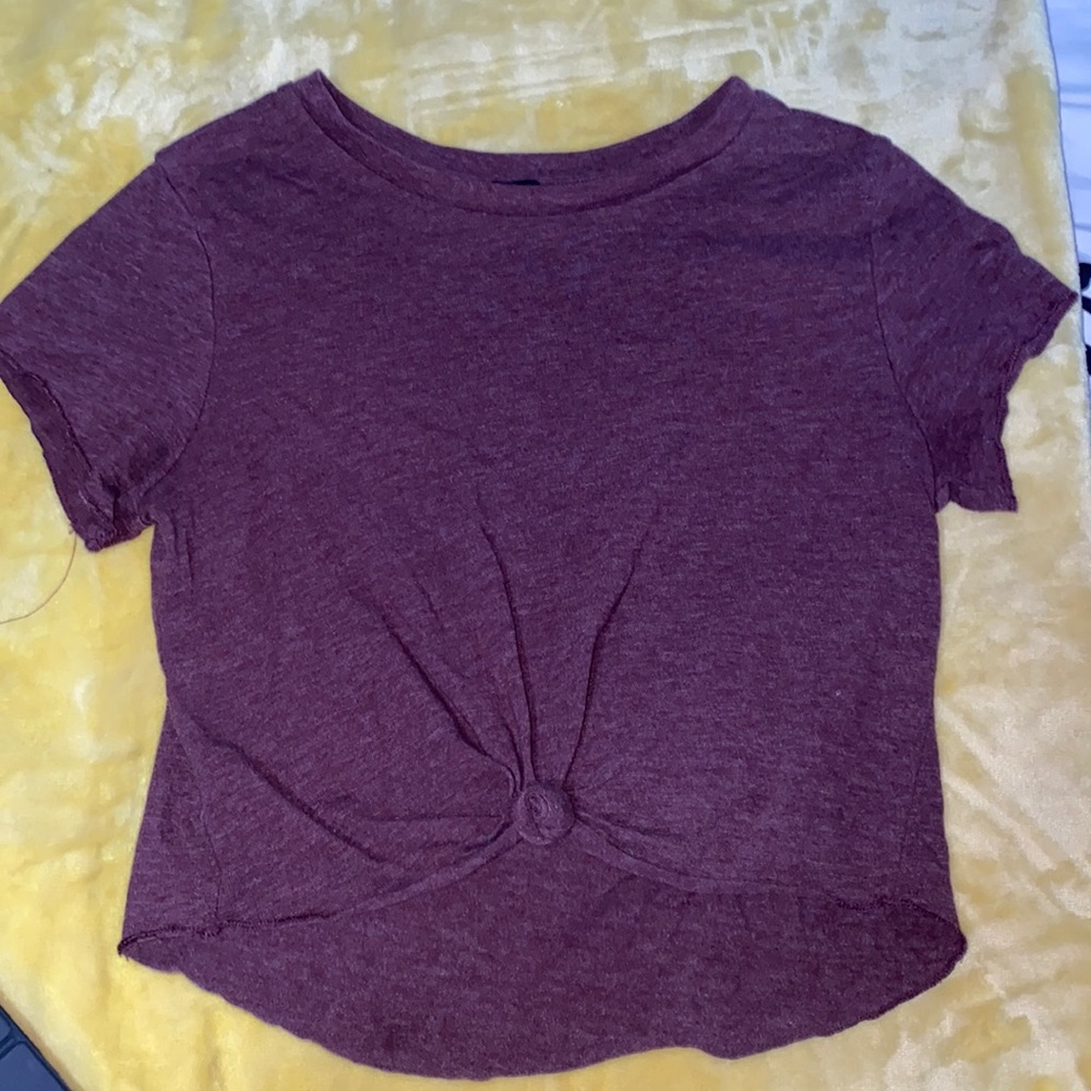 Maroon crop top with tie